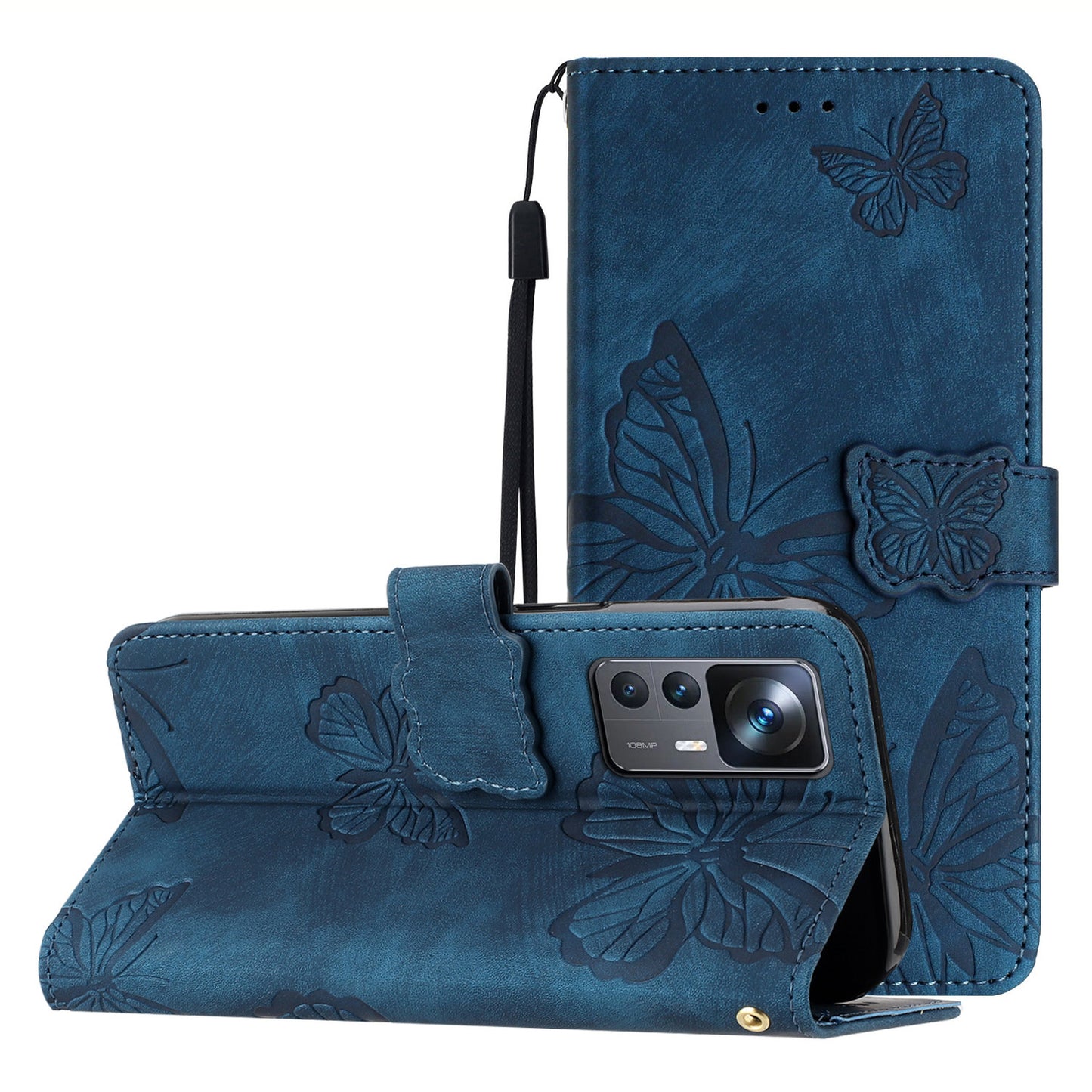 For Xiaomi 12T 5G / 12T Pro 5G / Redmi K50 Ultra 5G Leather Phone Cover Butterfly Imprinted Wallet Stand Case