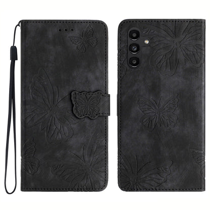 For Samsung Galaxy A54 5G Skin-touch Leather Stand Phone Case Butterfly Imprinted Wallet Cover