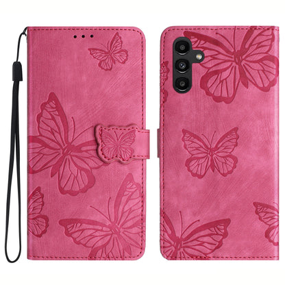 For Samsung Galaxy A54 5G Skin-touch Leather Stand Phone Case Butterfly Imprinted Wallet Cover