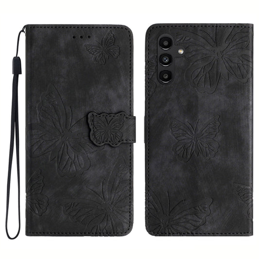 For Samsung Galaxy A34 5G Stand Wallet Phone Cover PU Leather Skin-touch Butterfly Imprinted Case