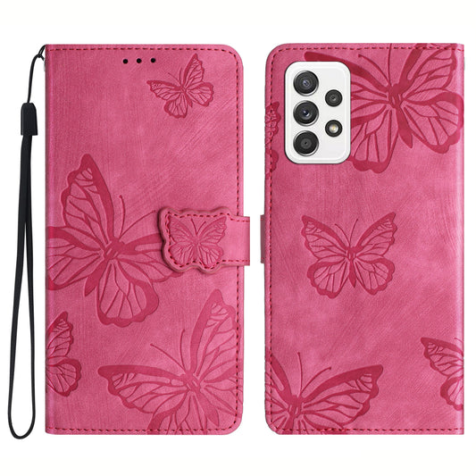 For Samsung Galaxy A53 5G Protective Case Butterfly Imprinted Skin-Touch Leather Phone Cover with Wallet