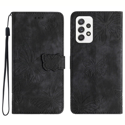 For Samsung Galaxy A73 5G Butterfly Imprinted Wallet Phone Case Skin-Touch Leather Flip Cover