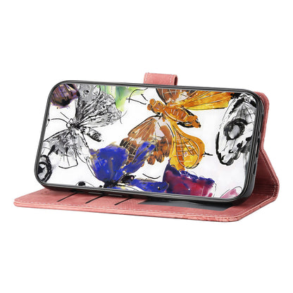 For Samsung Galaxy A32 5G / M32 5G Skin-touch PU Leather Wallet Case Butterfly Imprinted Phone Cover with Stand