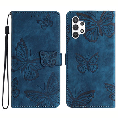 For Samsung Galaxy A32 5G / M32 5G Skin-touch PU Leather Wallet Case Butterfly Imprinted Phone Cover with Stand