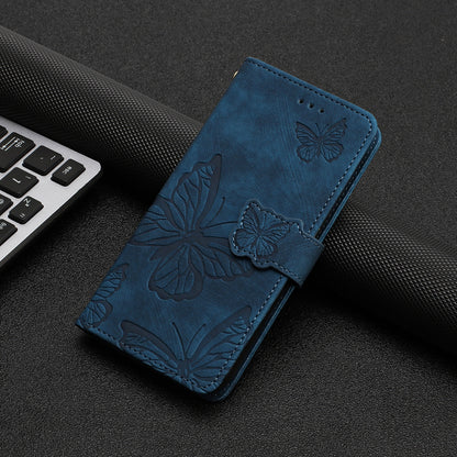 Butterfly Imprinted Shell for Samsung Galaxy A22 5G (EU Version) Stand PU Leather Wallet Skin-touch Phone Cover