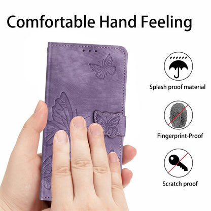 For iPhone 14 PU Leather Flip Case Anti-drop Stand Wallet Butterfly Imprinted Skin-touch Phone Cover