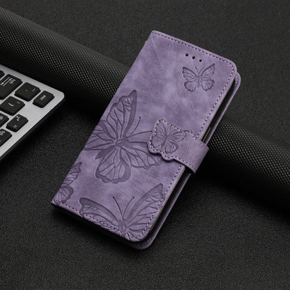 For iPhone 12 / 12 Pro 6.1 inch Skin-touch PU Leather Stand Wallet Case Butterfly Imprinted Phone Cover