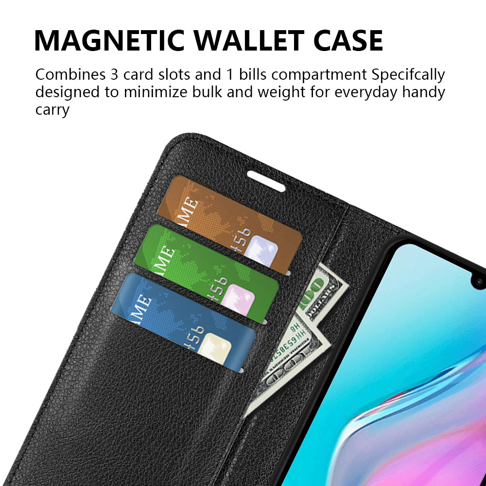 For Infinix Note 11 Wallet Function Litchi Texture Leather Shell Cover Phone Stand Case