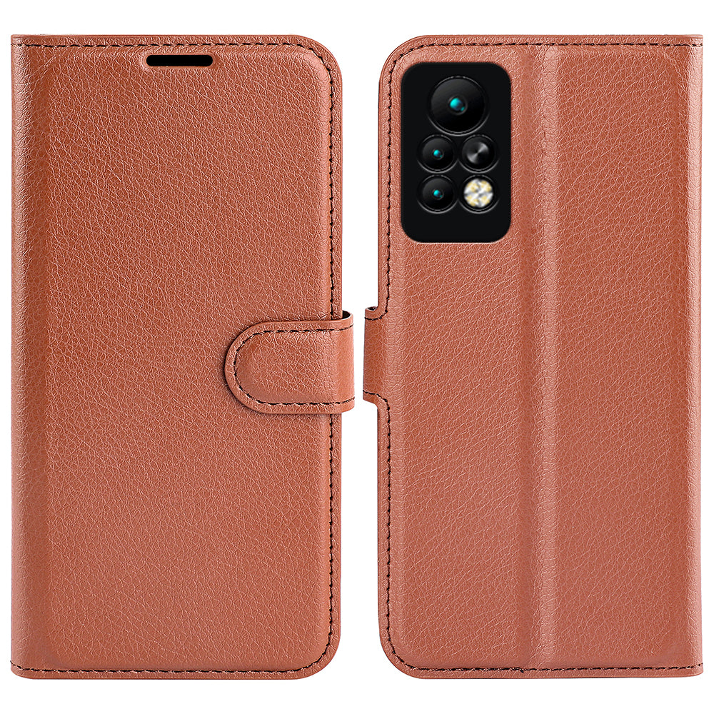 Phone Case for Infinix Note 11 Pro , Litchi Texture Wallet PU Leather Shell Stand Cover