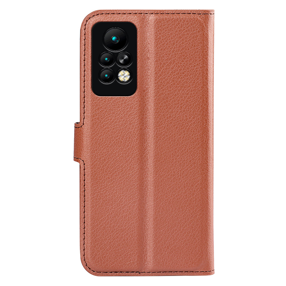 Phone Case for Infinix Note 11 Pro , Litchi Texture Wallet PU Leather Shell Stand Cover