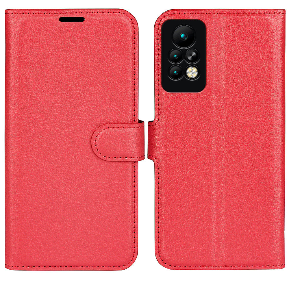 Phone Case for Infinix Note 11 Pro , Litchi Texture Wallet PU Leather Shell Stand Cover