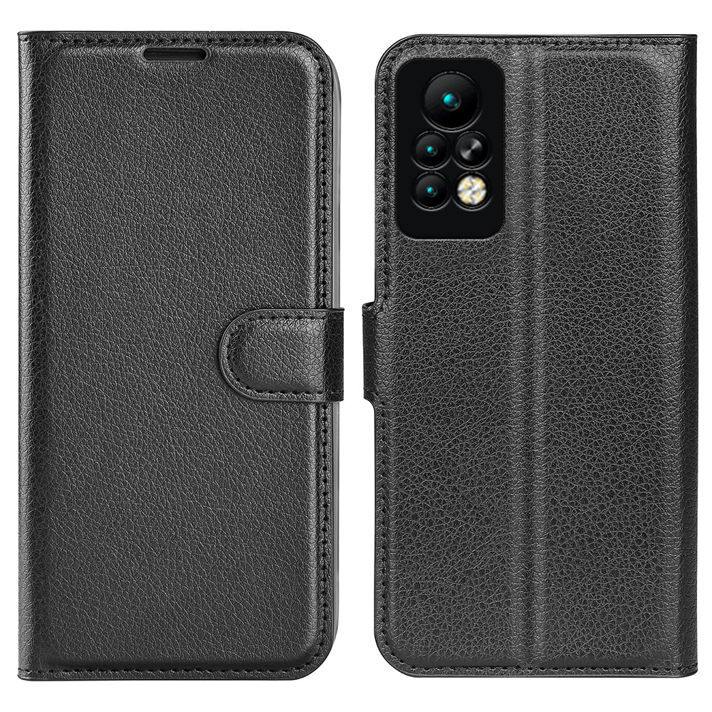 Phone Case for Infinix Note 11 Pro , Litchi Texture Wallet PU Leather Shell Stand Cover