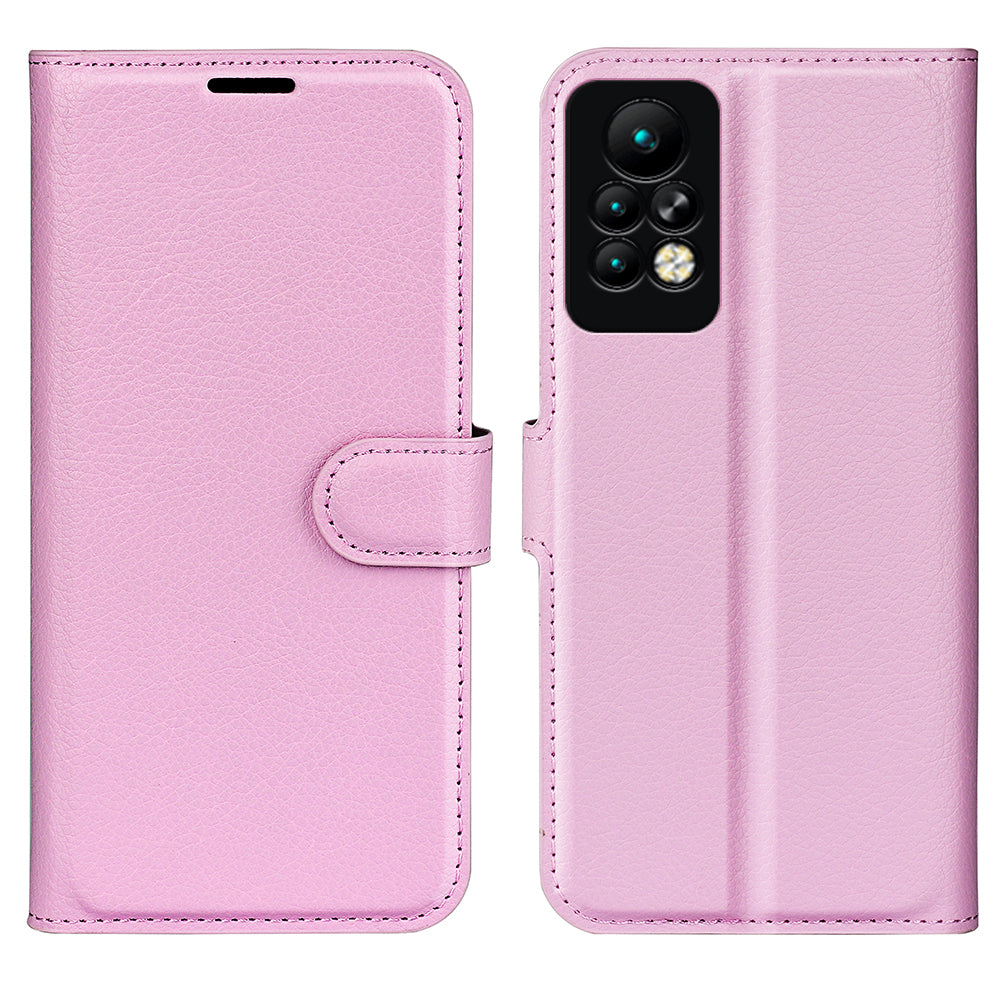 Phone Case for Infinix Note 11 Pro , Litchi Texture Wallet PU Leather Shell Stand Cover