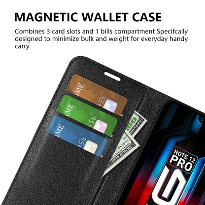Stand Phone Case for Infinix Note 12 Pro 5G , Wallet Function Litchi Texture Leather Shell Cover