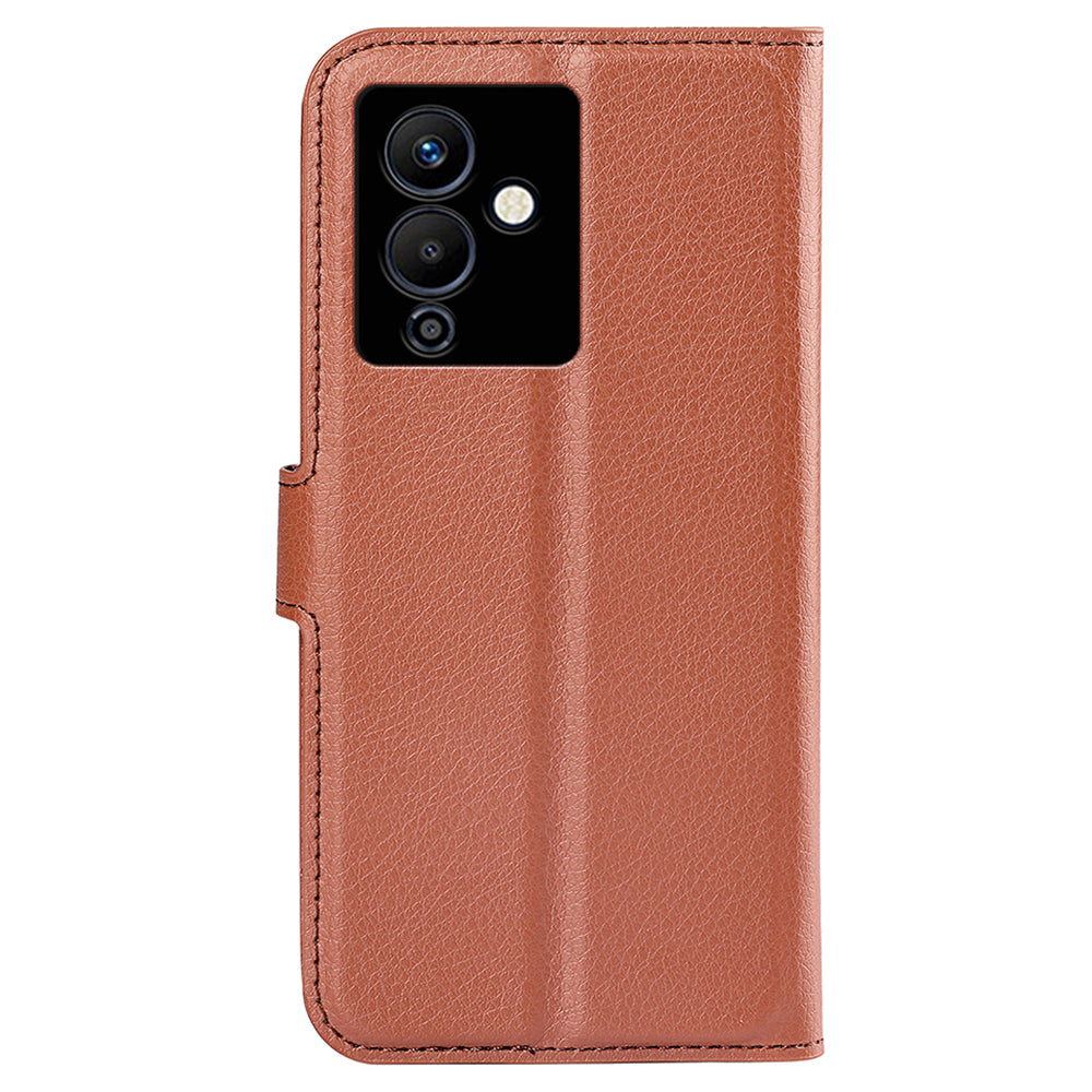 Stand Phone Case for Infinix Note 12 Pro 5G , Wallet Function Litchi Texture Leather Shell Cover