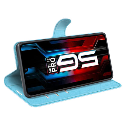 Stand Phone Case for Infinix Note 12 Pro 5G , Wallet Function Litchi Texture Leather Shell Cover