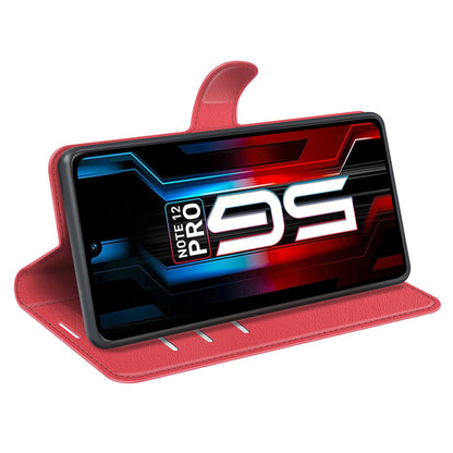 Stand Phone Case for Infinix Note 12 Pro 5G , Wallet Function Litchi Texture Leather Shell Cover