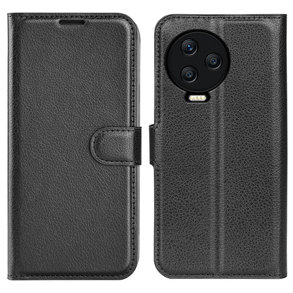 For Infinix Note 12 Pro 4G Anti-Fingerprint PU Leather Wallet Shell Flip Stand Litchi Texture Phone Case Cover