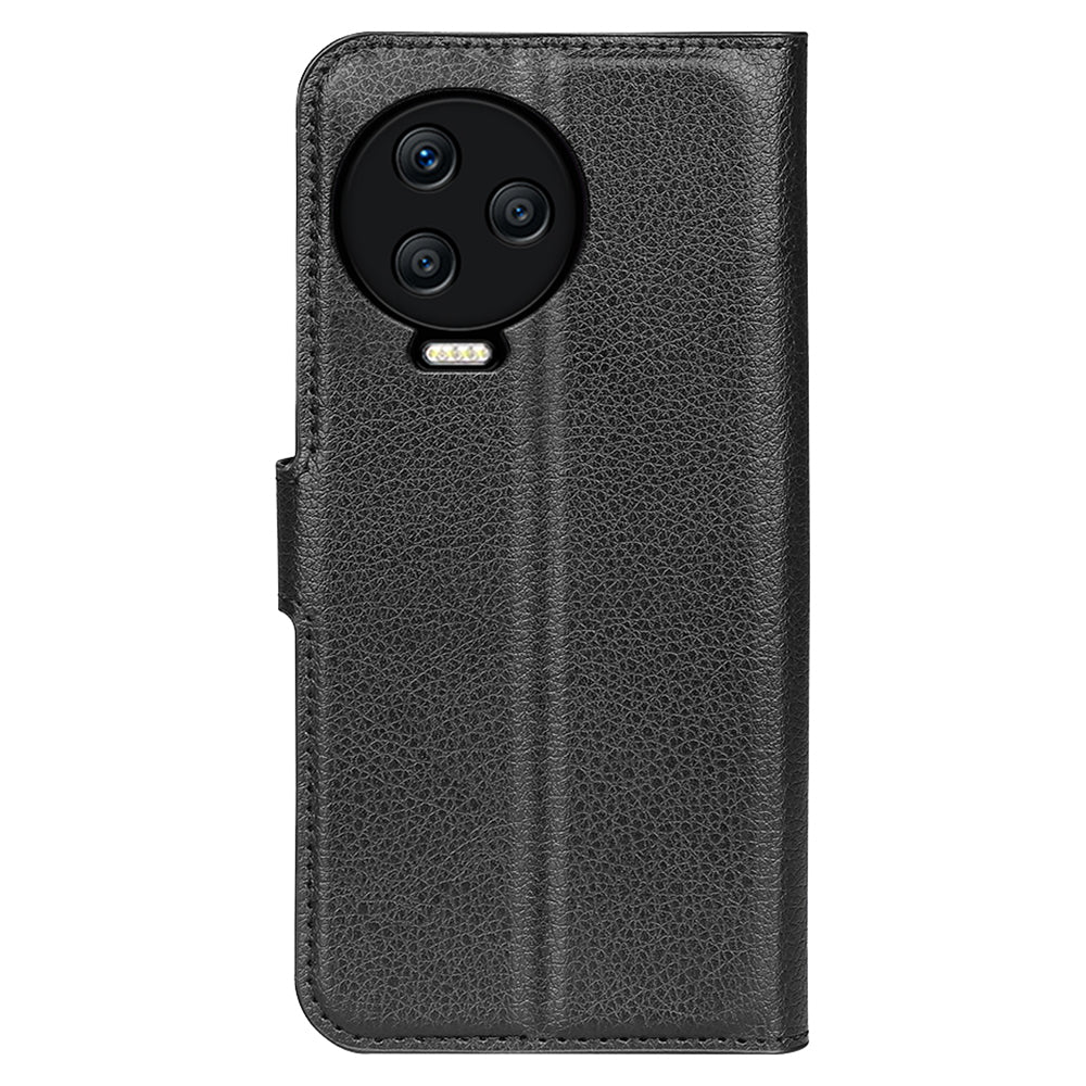 For Infinix Note 12 Pro 4G Anti-Fingerprint PU Leather Wallet Shell Flip Stand Litchi Texture Phone Case Cover