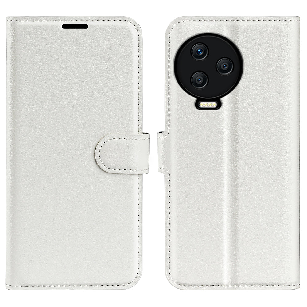 For Infinix Note 12 Pro 4G Anti-Fingerprint PU Leather Wallet Shell Flip Stand Litchi Texture Phone Case Cover