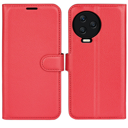 For Infinix Note 12 Pro 4G Anti-Fingerprint PU Leather Wallet Shell Flip Stand Litchi Texture Phone Case Cover