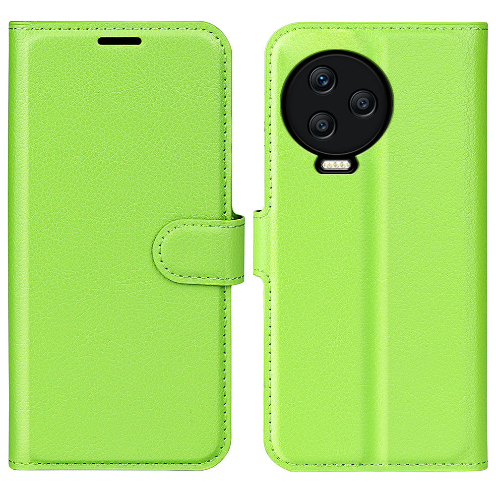 For Infinix Note 12 Pro 4G Anti-Fingerprint PU Leather Wallet Shell Flip Stand Litchi Texture Phone Case Cover