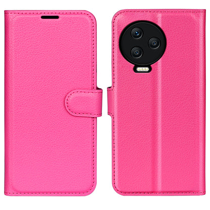 For Infinix Note 12 Pro 4G Anti-Fingerprint PU Leather Wallet Shell Flip Stand Litchi Texture Phone Case Cover