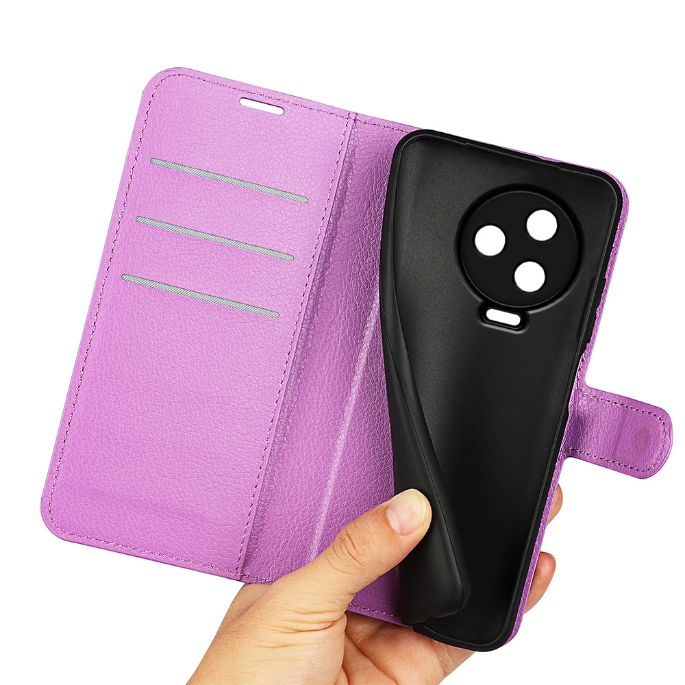 For Infinix Note 12 Pro 4G Anti-Fingerprint PU Leather Wallet Shell Flip Stand Litchi Texture Phone Case Cover