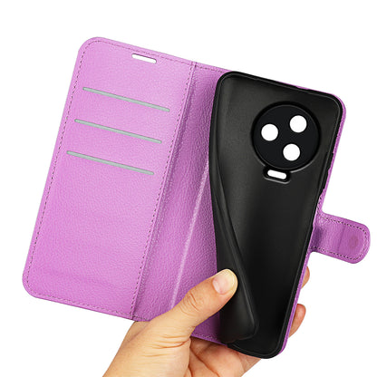 For Infinix Note 12 Pro 4G Anti-Fingerprint PU Leather Wallet Shell Flip Stand Litchi Texture Phone Case Cover