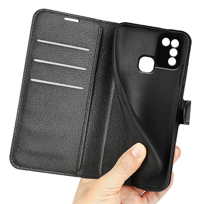 For Infinix Hot 11 Play Litchi Texture PU Leather Wallet Anti-drop Shell Flip Stand Phone Case