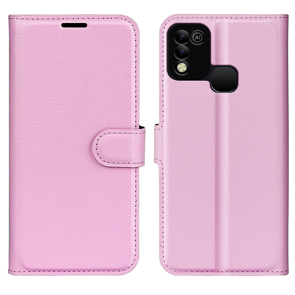 For Infinix Hot 11 Play Litchi Texture PU Leather Wallet Anti-drop Shell Flip Stand Phone Case