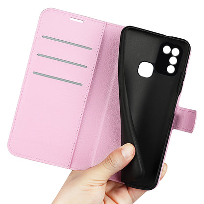 For Infinix Hot 11 Play Litchi Texture PU Leather Wallet Anti-drop Shell Flip Stand Phone Case