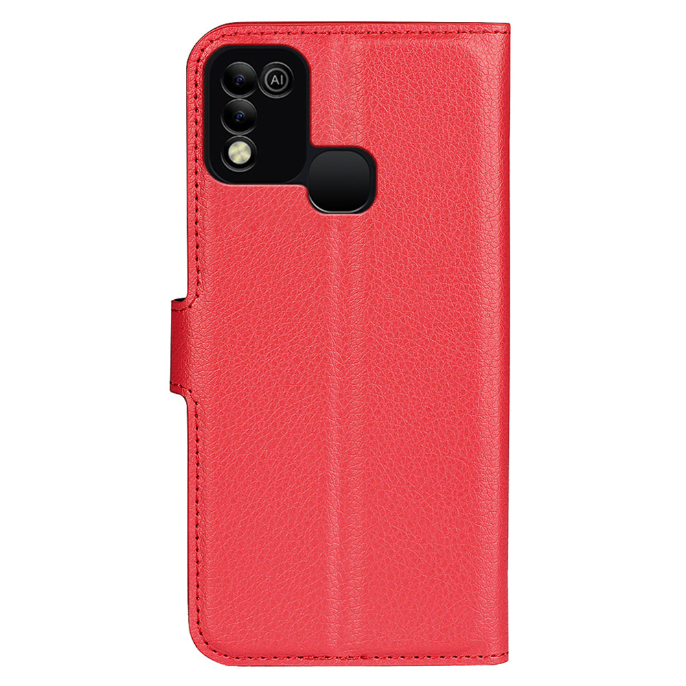 For Infinix Hot 11 Play Litchi Texture PU Leather Wallet Anti-drop Shell Flip Stand Phone Case
