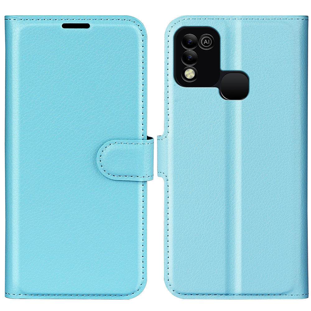 For Infinix Hot 11 Play Litchi Texture PU Leather Wallet Anti-drop Shell Flip Stand Phone Case