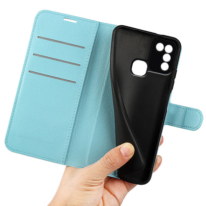 For Infinix Hot 11 Play Litchi Texture PU Leather Wallet Anti-drop Shell Flip Stand Phone Case