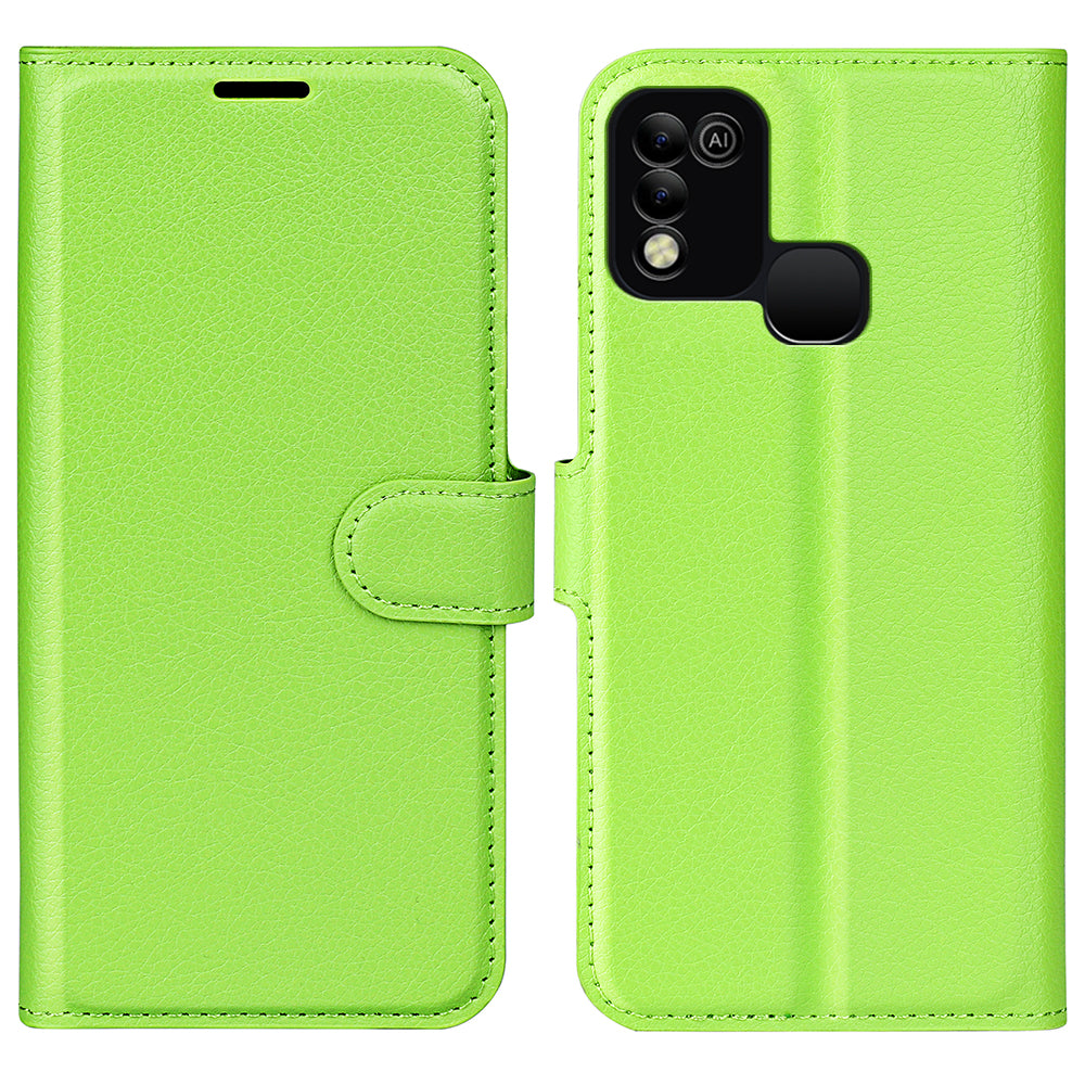 For Infinix Hot 11 Play Litchi Texture PU Leather Wallet Anti-drop Shell Flip Stand Phone Case