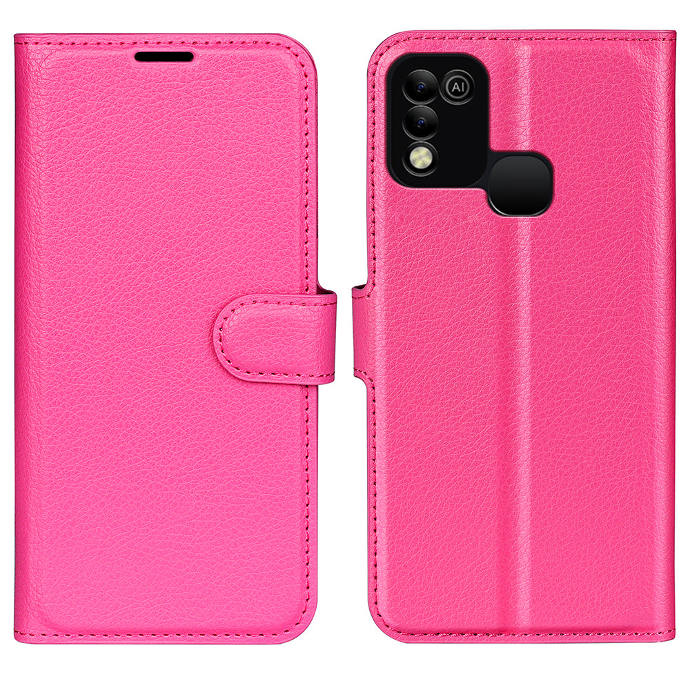 For Infinix Hot 11 Play Litchi Texture PU Leather Wallet Anti-drop Shell Flip Stand Phone Case