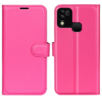 For Infinix Hot 11 Play Litchi Texture PU Leather Wallet Anti-drop Shell Flip Stand Phone Case