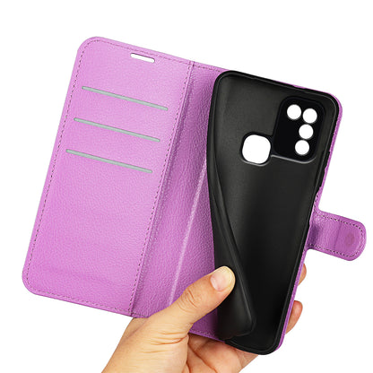 For Infinix Hot 11 Play Litchi Texture PU Leather Wallet Anti-drop Shell Flip Stand Phone Case