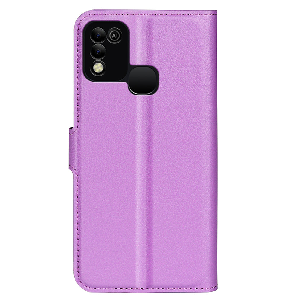 For Infinix Hot 11 Play Litchi Texture PU Leather Wallet Anti-drop Shell Flip Stand Phone Case