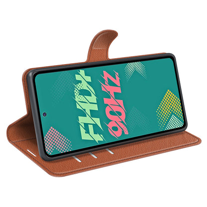 Phone Cover for Infinix Hot 11s , PU Leather Wallet Anti-drop Shell Flip Stand Litchi Texture Phone Case