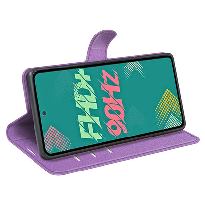 Phone Cover for Infinix Hot 11s , PU Leather Wallet Anti-drop Shell Flip Stand Litchi Texture Phone Case