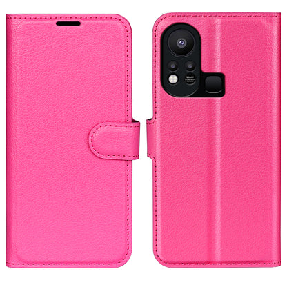 Phone Cover for Infinix Hot 11s , PU Leather Wallet Anti-drop Shell Flip Stand Litchi Texture Phone Case