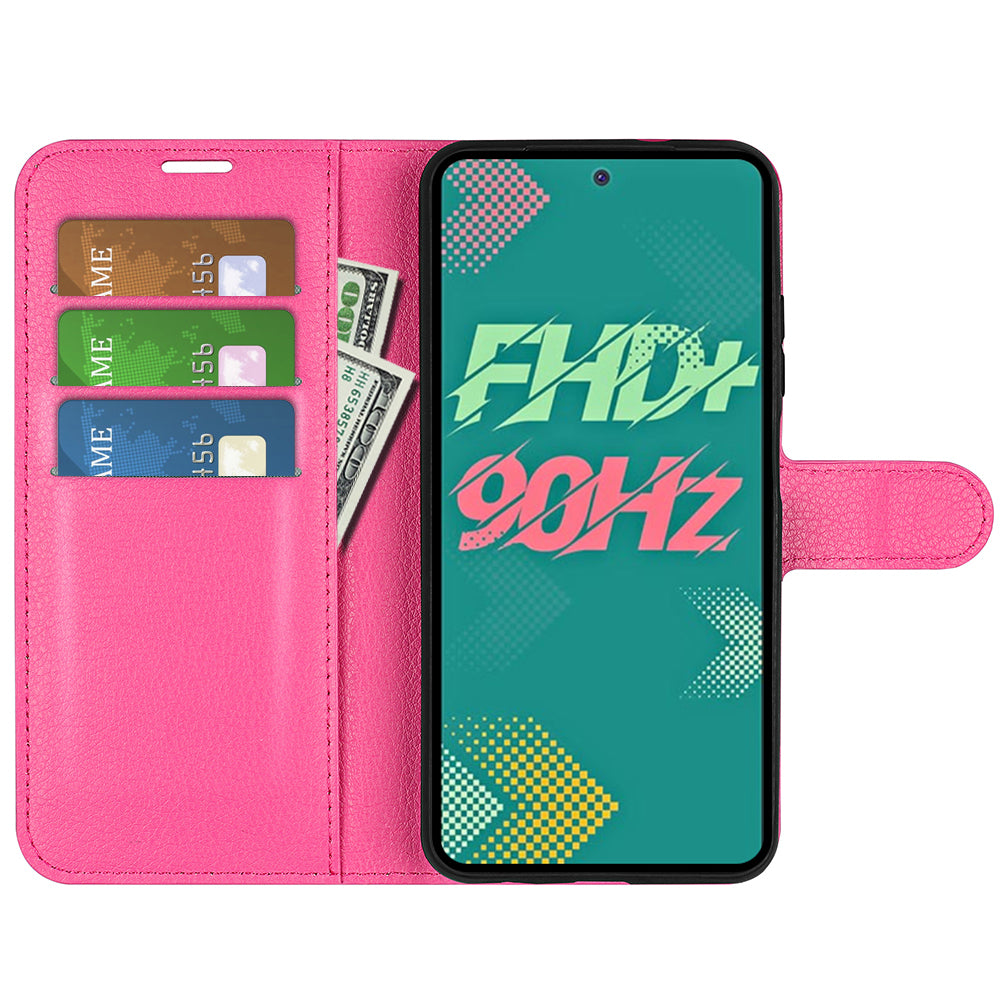 Phone Cover for Infinix Hot 11s , PU Leather Wallet Anti-drop Shell Flip Stand Litchi Texture Phone Case