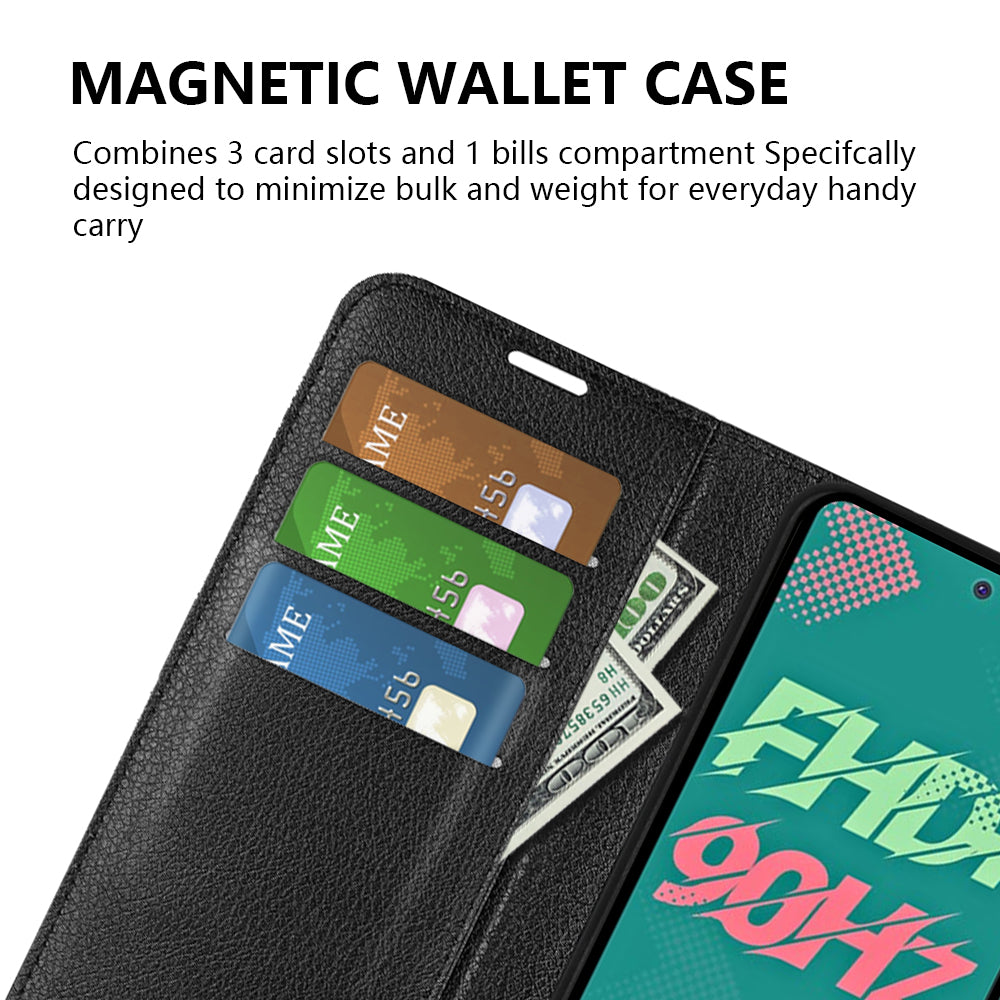 Phone Cover for Infinix Hot 11s , PU Leather Wallet Anti-drop Shell Flip Stand Litchi Texture Phone Case