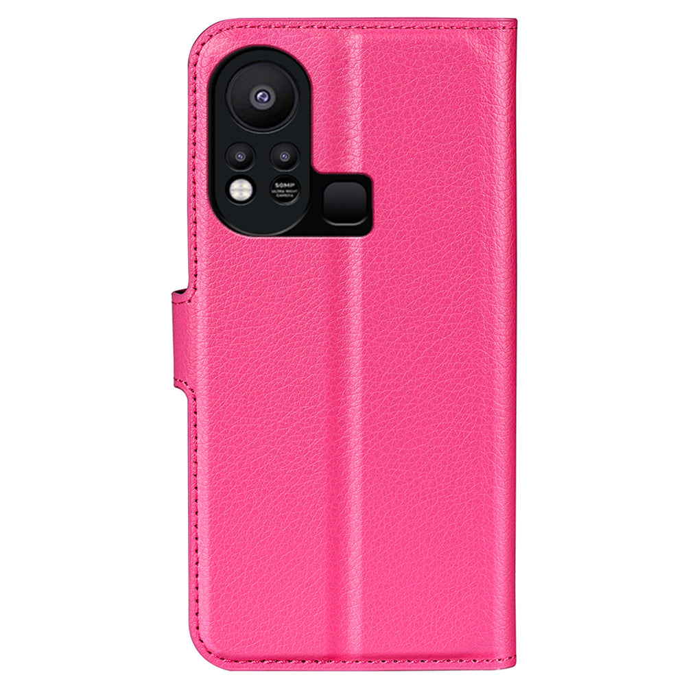 Phone Cover for Infinix Hot 11s , PU Leather Wallet Anti-drop Shell Flip Stand Litchi Texture Phone Case