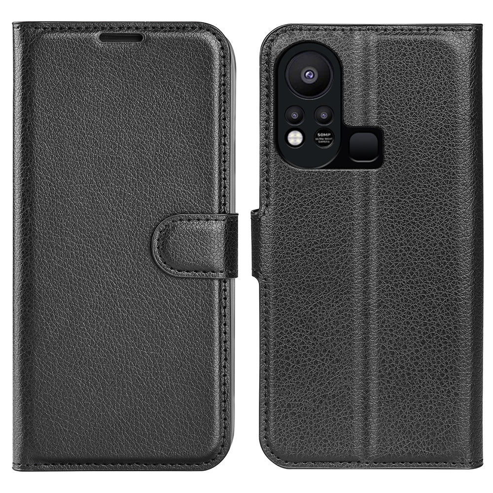 Phone Cover for Infinix Hot 11s , PU Leather Wallet Anti-drop Shell Flip Stand Litchi Texture Phone Case
