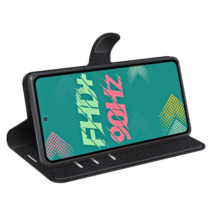 Phone Cover for Infinix Hot 11s , PU Leather Wallet Anti-drop Shell Flip Stand Litchi Texture Phone Case