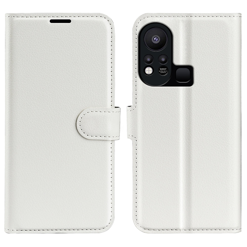 Phone Cover for Infinix Hot 11s , PU Leather Wallet Anti-drop Shell Flip Stand Litchi Texture Phone Case