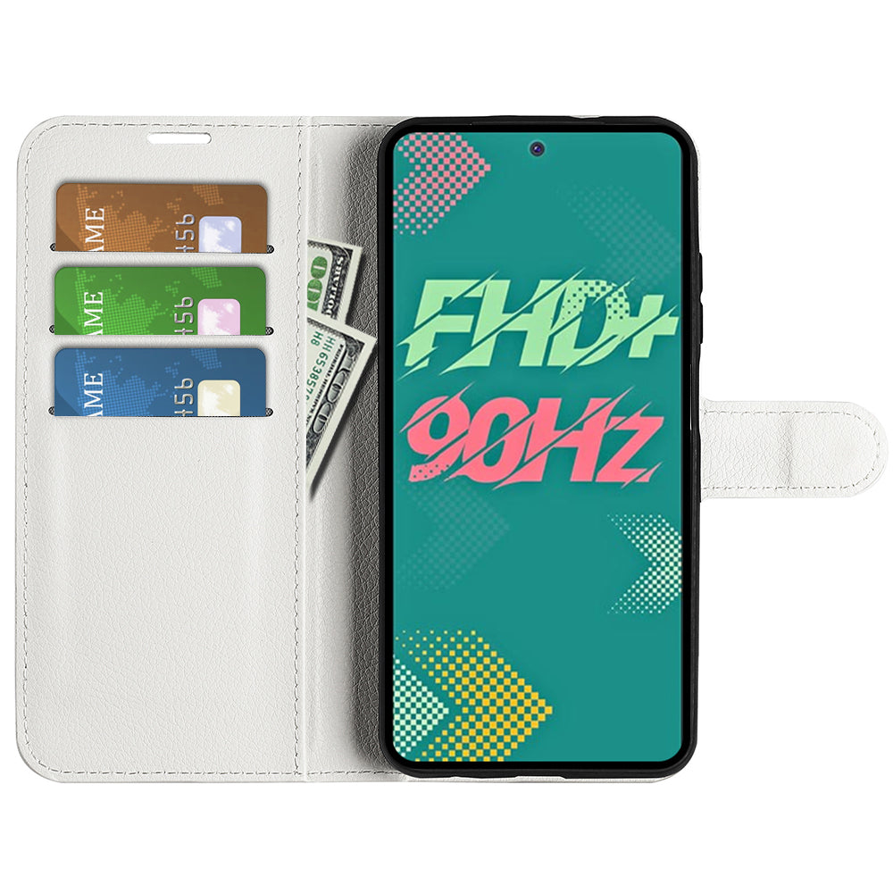 Phone Cover for Infinix Hot 11s , PU Leather Wallet Anti-drop Shell Flip Stand Litchi Texture Phone Case